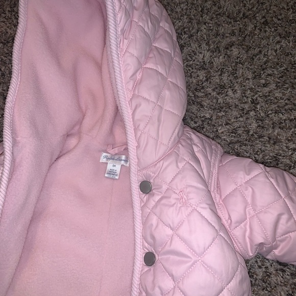 Ralph Lauren light pink quilted snow suit 6-9 months with lining. - Picture 3 of 3